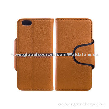 PU leather case for iPhone 6 with card slots and splicing design